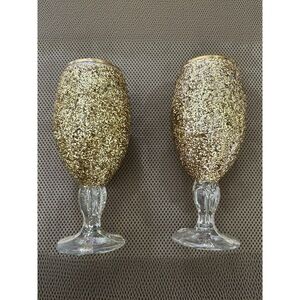 Gold Glitter Wine Glasses